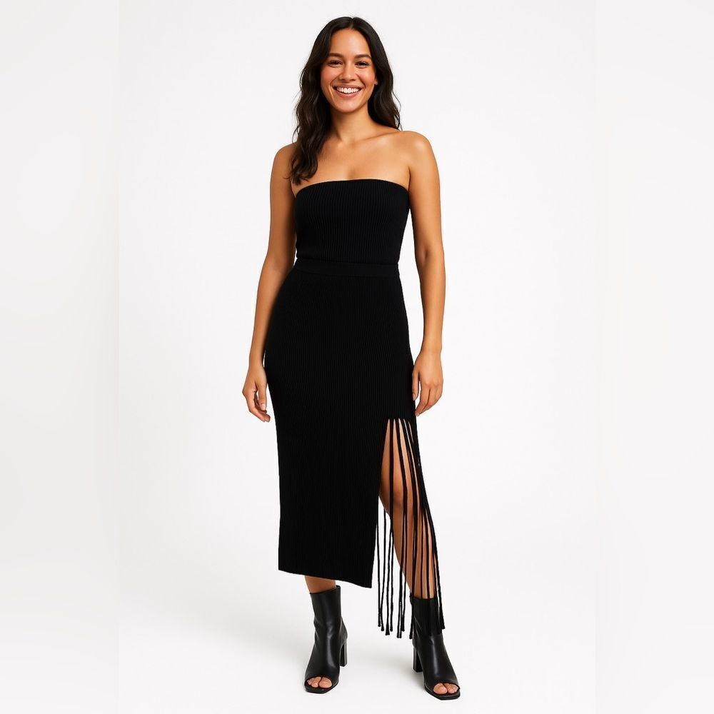 Zara Ribbed Black Skirt NWOT